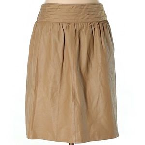 Etcetera tan leather skirt